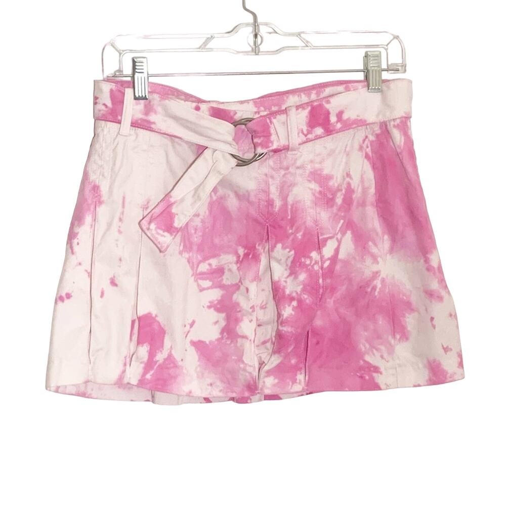 NWOT Express Y2K Inspired Custom Tie-Dye Pleated Mini Skirt Size 2